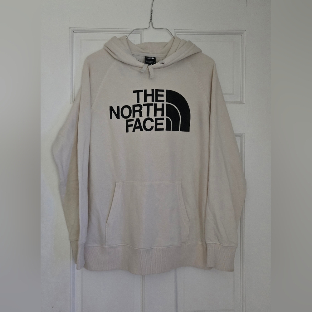 The North Face Logo Off White Hoodie Sweatshirt Womens Medium